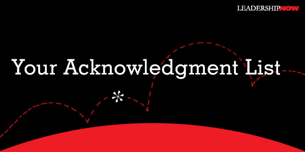 Your Acknowledgment List